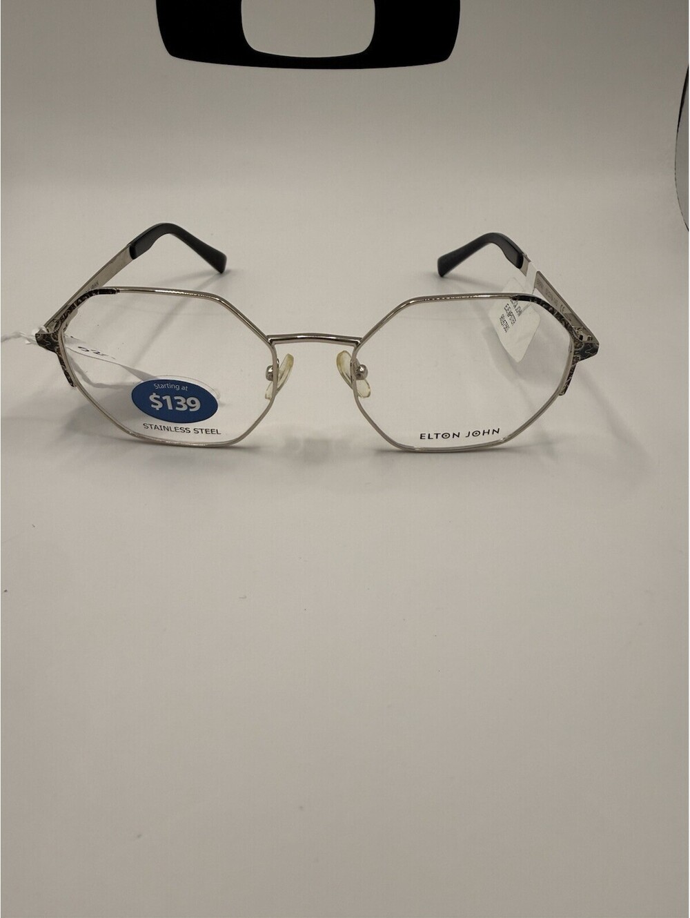 Elton John Eyeglasses EJE Hipster Silver 52-19-145